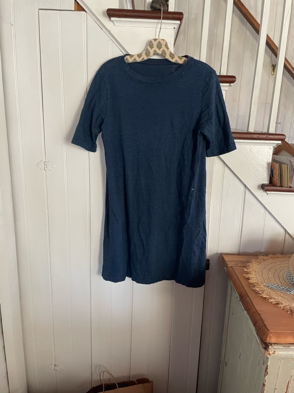 Classic Navy Short-Sleeve Mini Dress